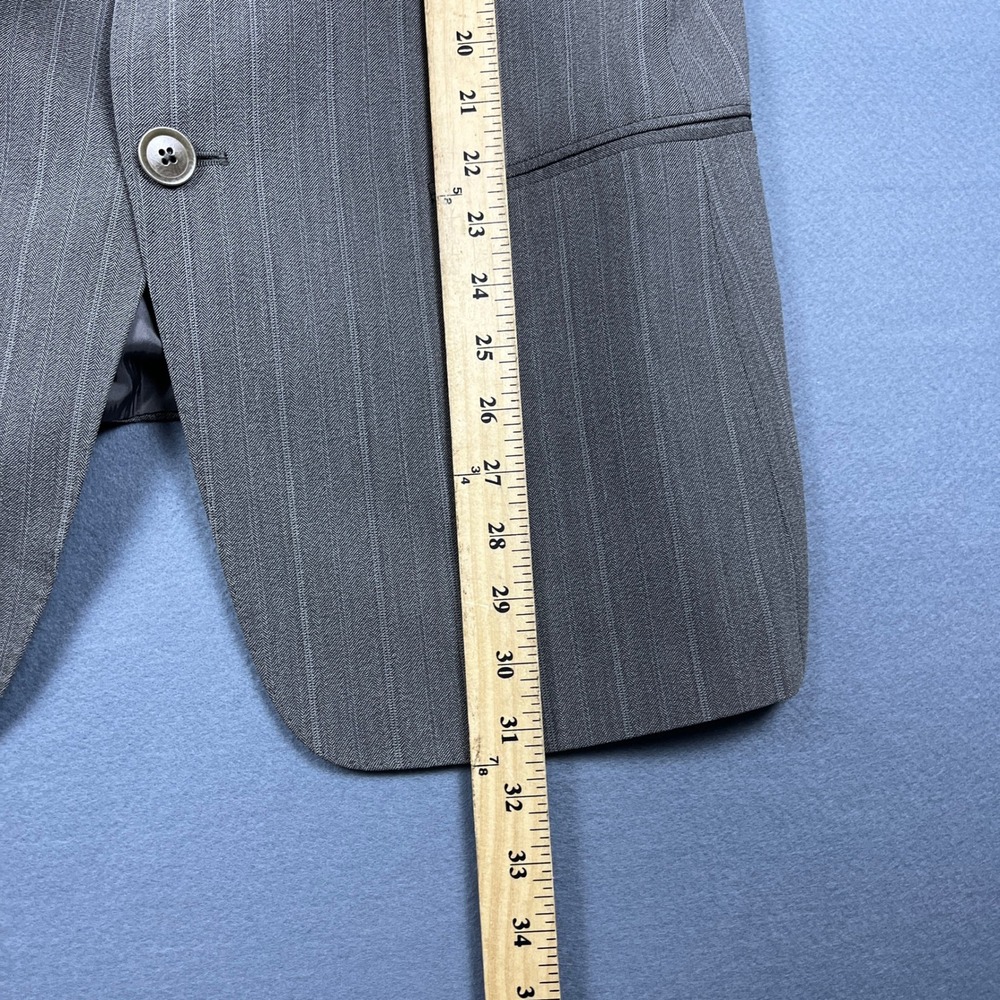 Armani Collezioni Mens Grey Pinstripe Herringbone Blazer Made in Italy Size 40R - Picture 12 of 16